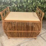 Vintage rattan toy chest