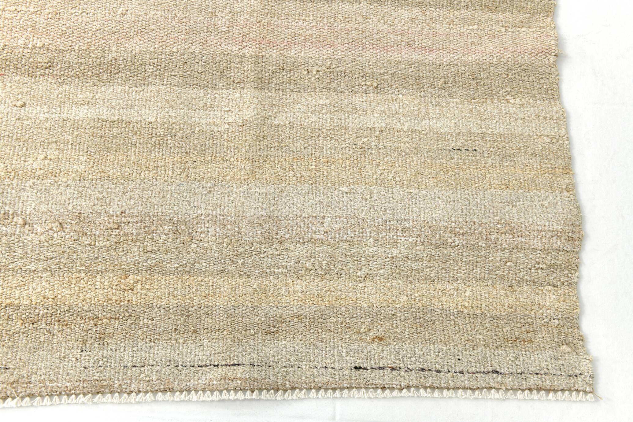 5x8 Beige & Cream Striped Kilim Rug, 160x234Cm