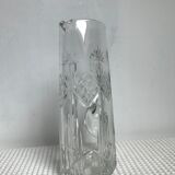 Engraved glass pitcher