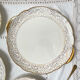 Villeroy & Boch dessert service in white porcelain golden flowers