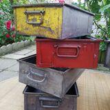 Serie of 8 industrial metal boxes