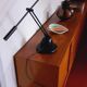 Lampe de bureau à balancier en métal noir, Italie années 1980