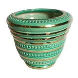 Ceramic pot cover in Art-Deco slurry