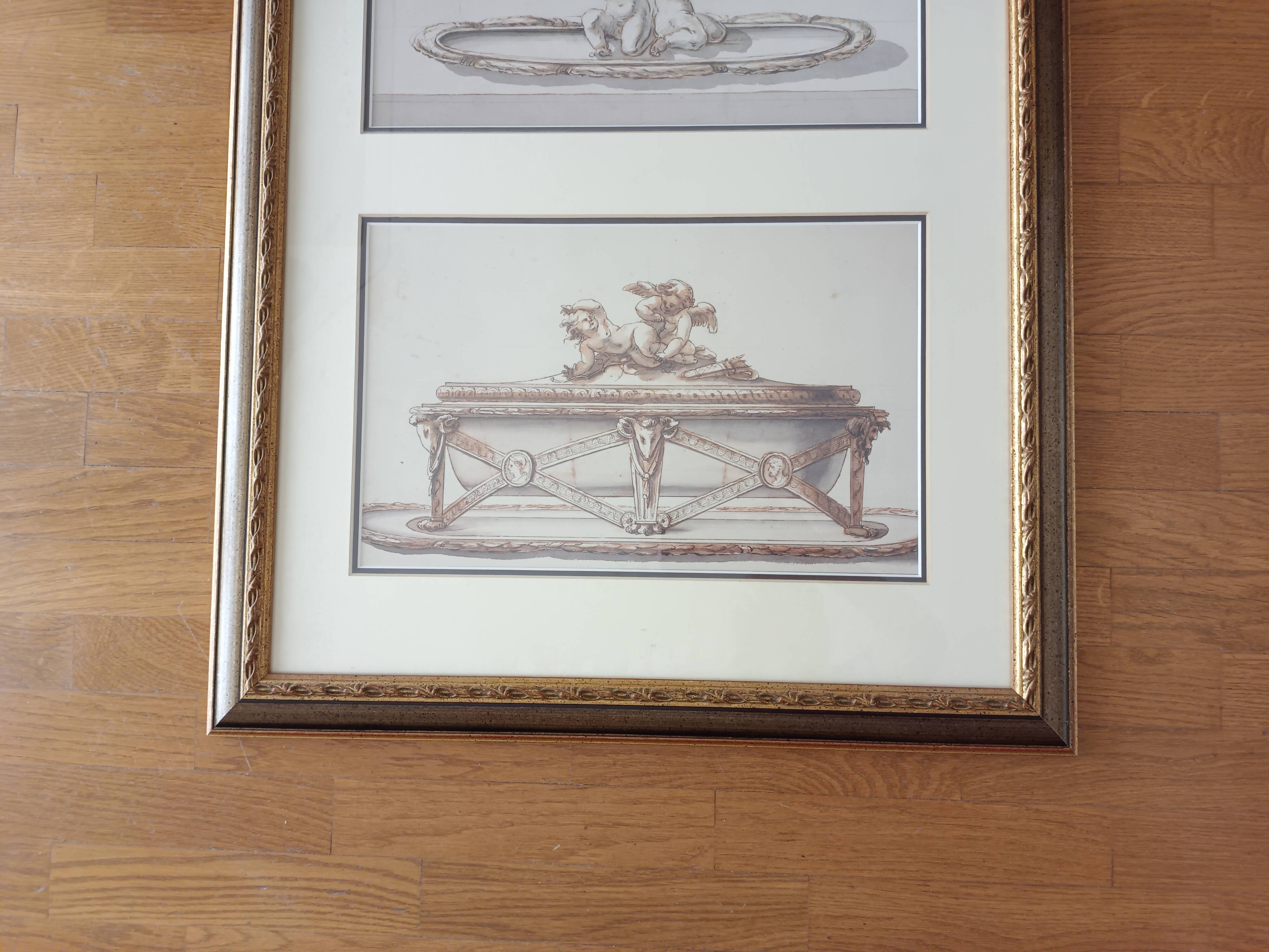 Pencil and watercolor drawings, 19th century