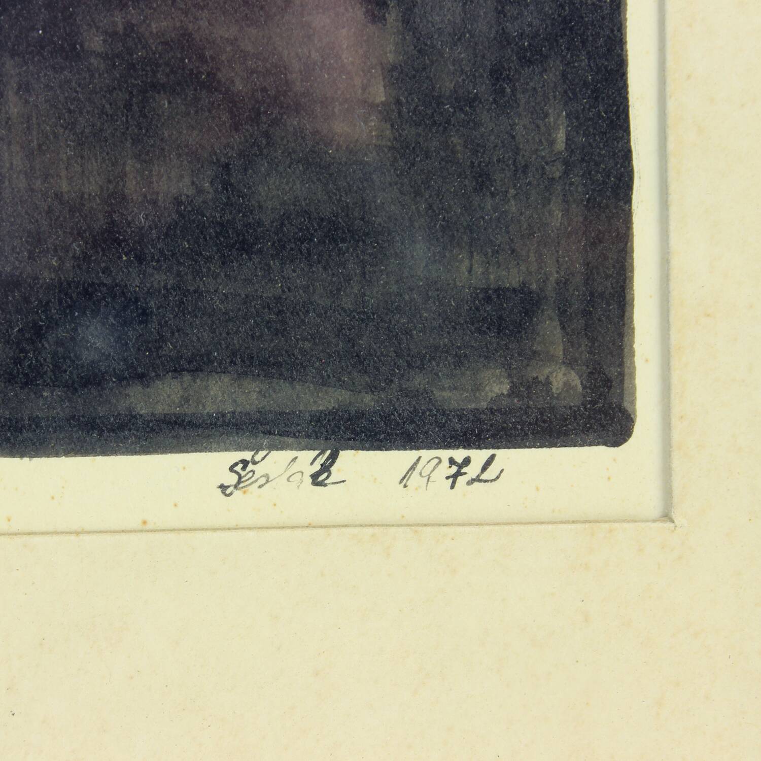 Ensemble de 2 peintures sur papier, signées Sestak 1972