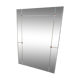 Large chiseled rectangular mirror with glass cabochons