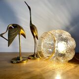 Vintage amber glass globe lamp