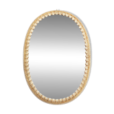 Large oval Florentine mirror in carved wood and gilded with gold leaf.
