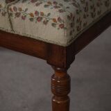 Fauteuil danois moderne en bois tourné avec tissu floral, début du XXe siècle