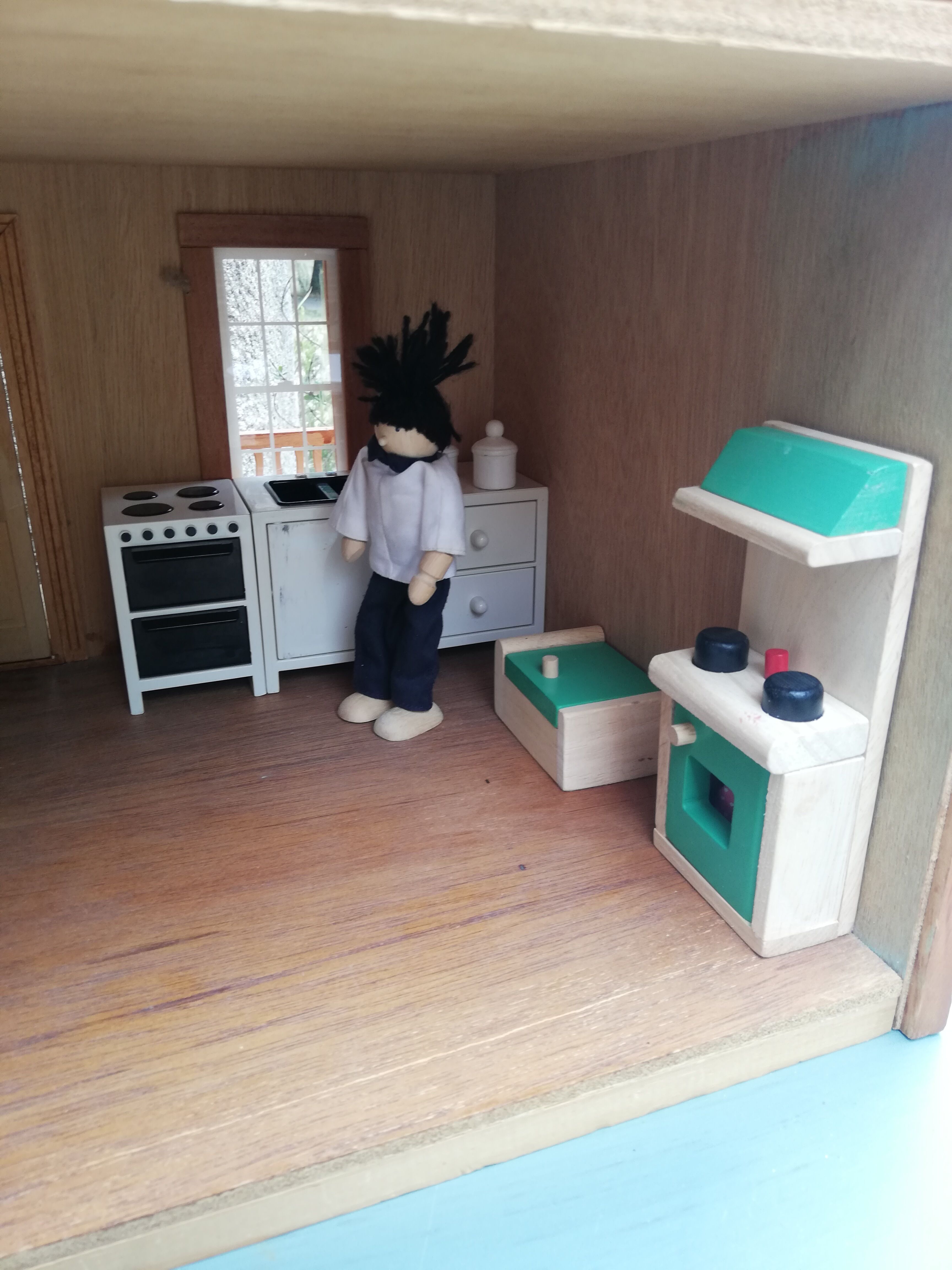 Vintage wooden dollhouse