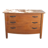 Solid elm chest of drawers with 3 drawers