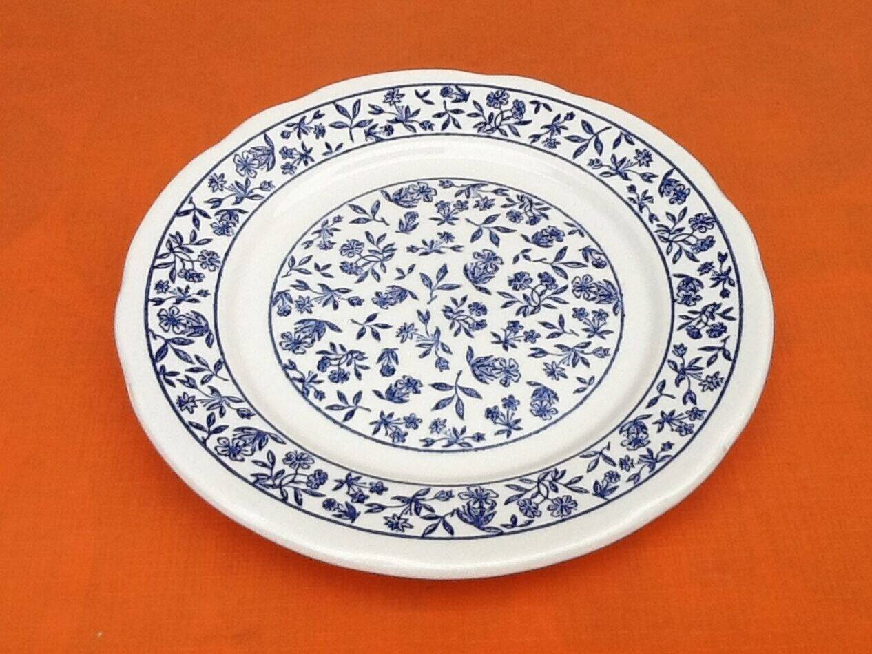 12 ceramic cheese/dessert plates with floral decoration