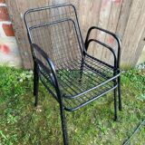 Paire Fauteuil Ancien EMU RIO Métal Noir Vintage