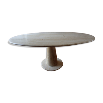 Travertin oval dining table by Roche Bobois