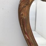 Gilded wooden mirror decoration shell Louis XIV