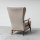 Fauteuil en tissu attribué à Paolo Buffa, style moderniste vintage des années 1950
