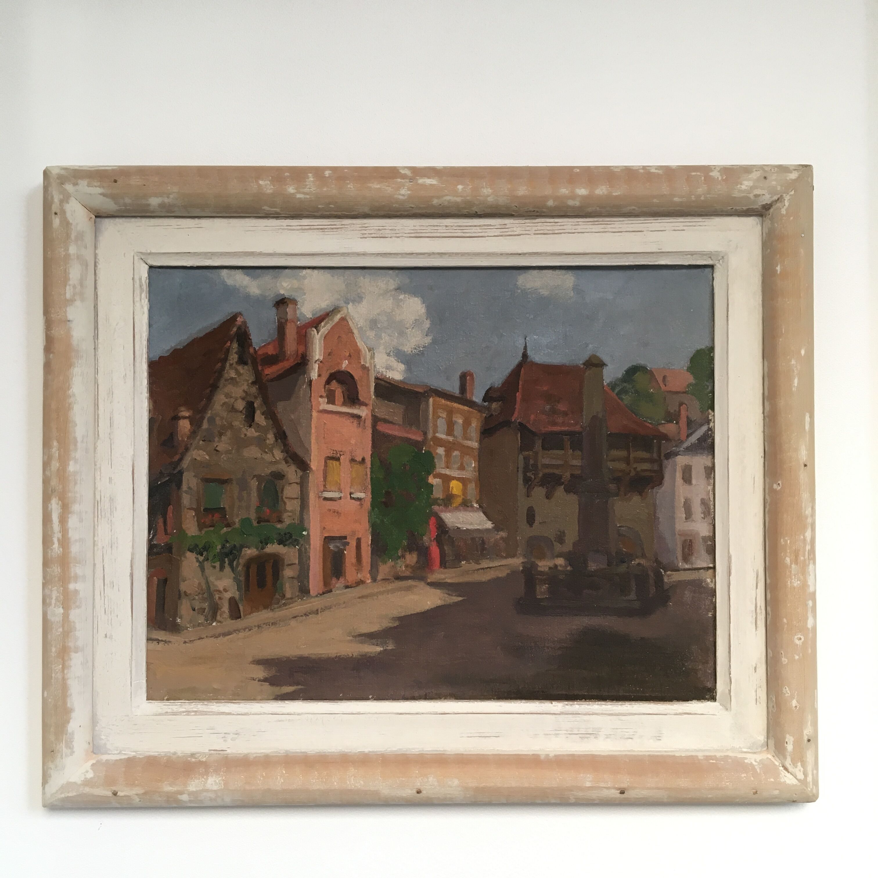 Framed oil painting "Chateldon la place"