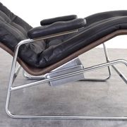 Bauhaus Leather and Chrome Model Fenix Chaise Longue by Sam Larsson for Dux