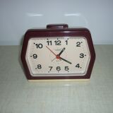 Vintage beige and garnet alarm clock Vedette