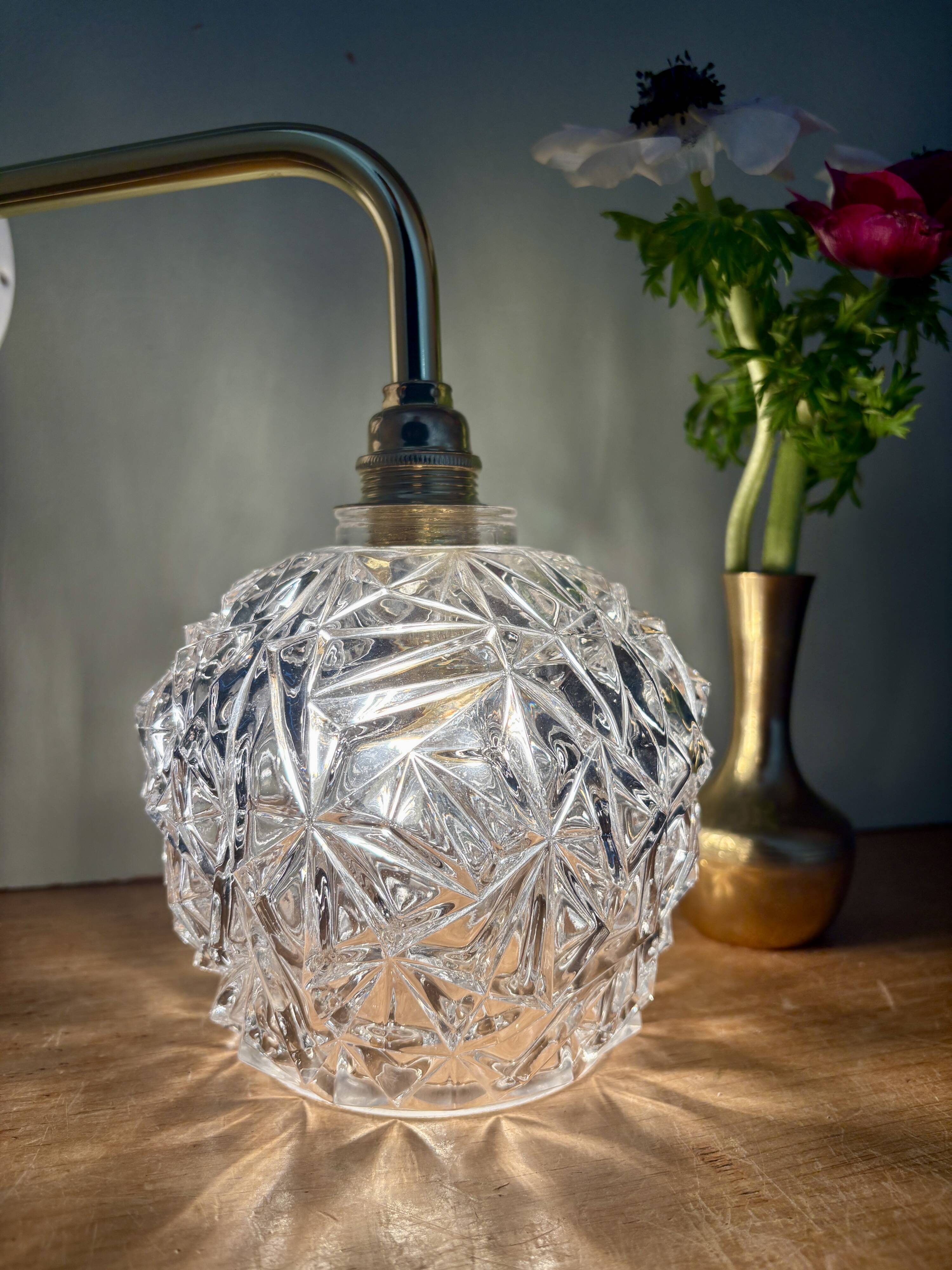 Vintage moulded glass elbow wall light