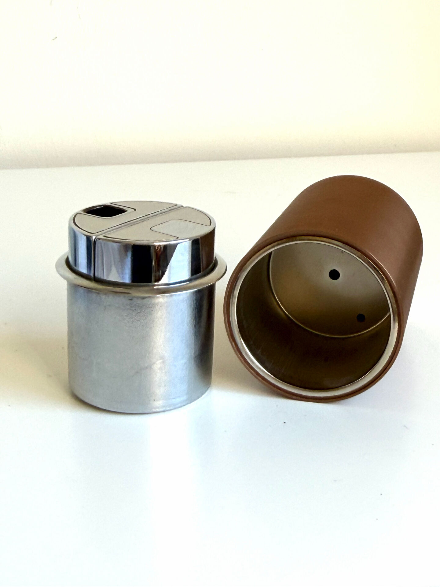 Minimalist Vintage SAROME Japan Table lighter modernist in Copper