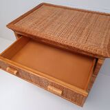 Commode en rotin et osier