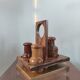 Vintage olive wood condiment service