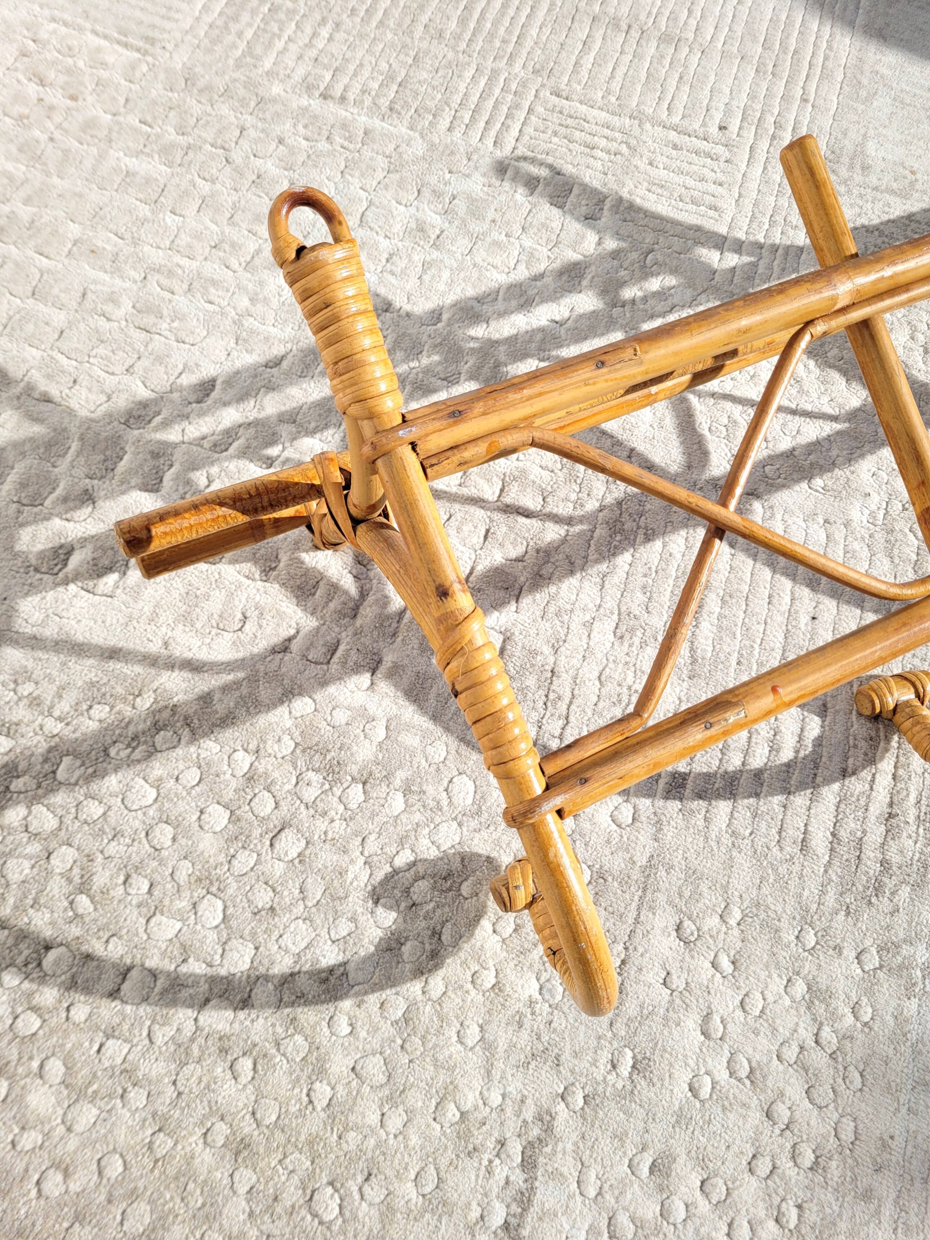 Rattan wall coat rack 1960