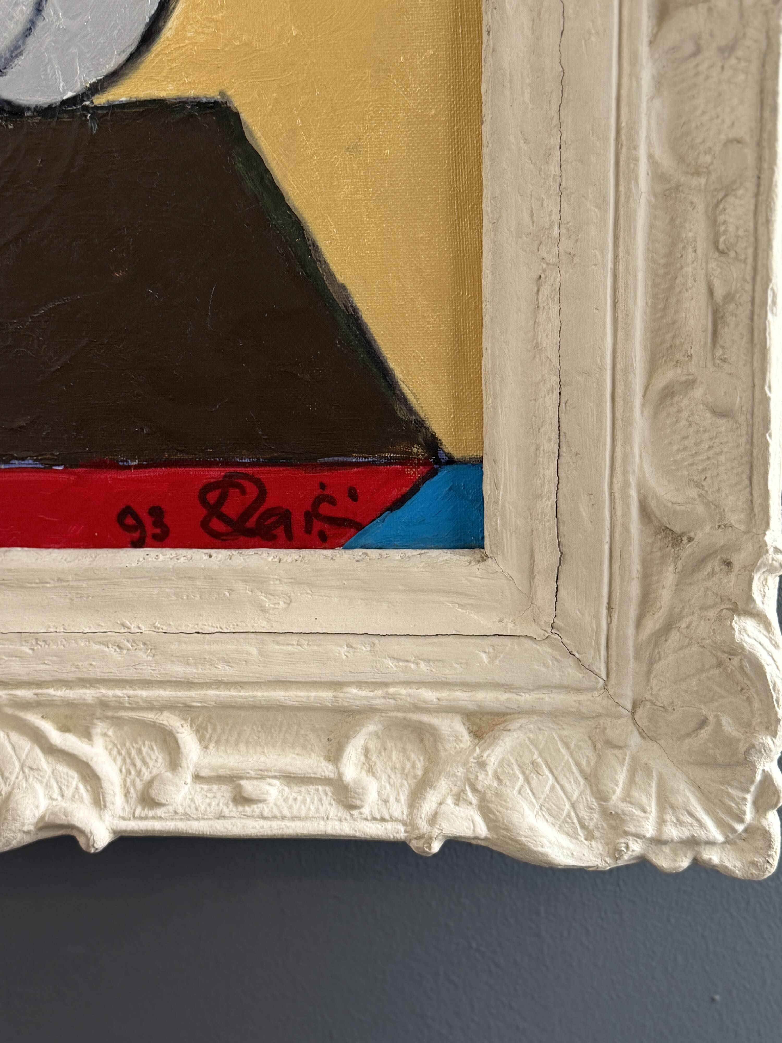 Serge reggiani, acrylic on canvas "maternity" signed (1922 - 2004)