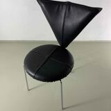 6 black leatherette metal chairs from Lubke, Germany, 1990s