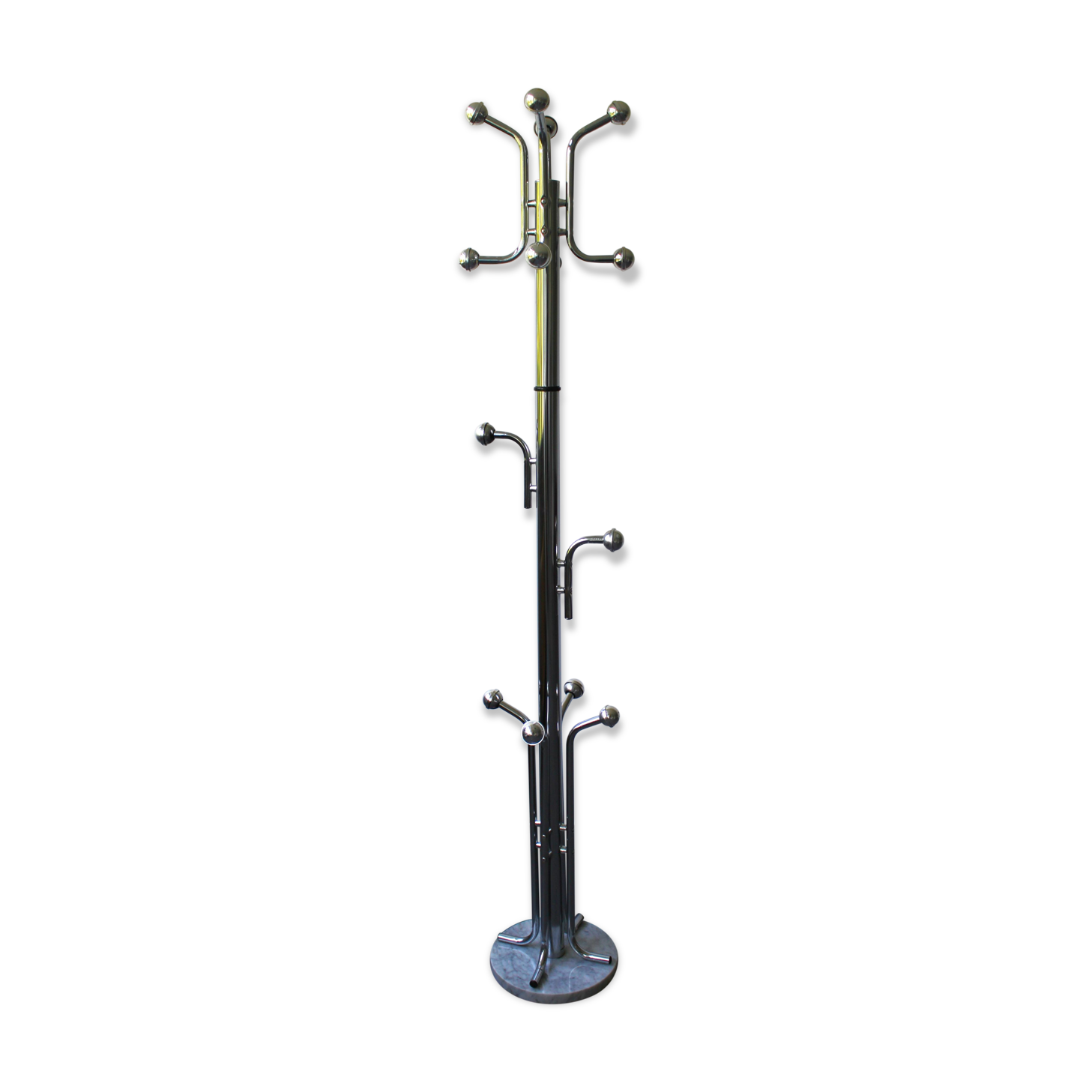Parrot coat rack in chrome metal, 1970.