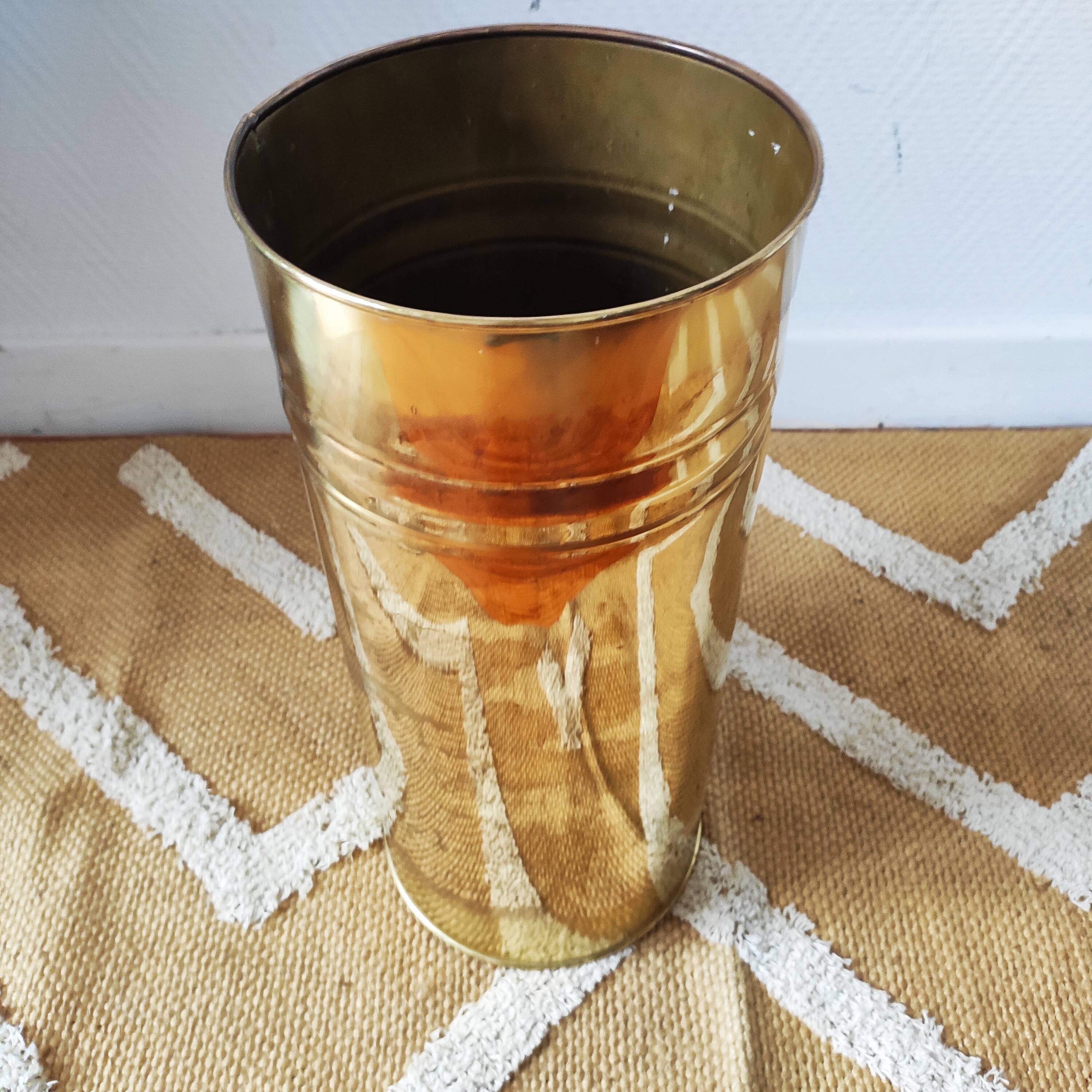Vintage 1970s brass umbrella stand
