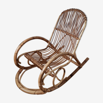 Rocking chair adulte en rotin