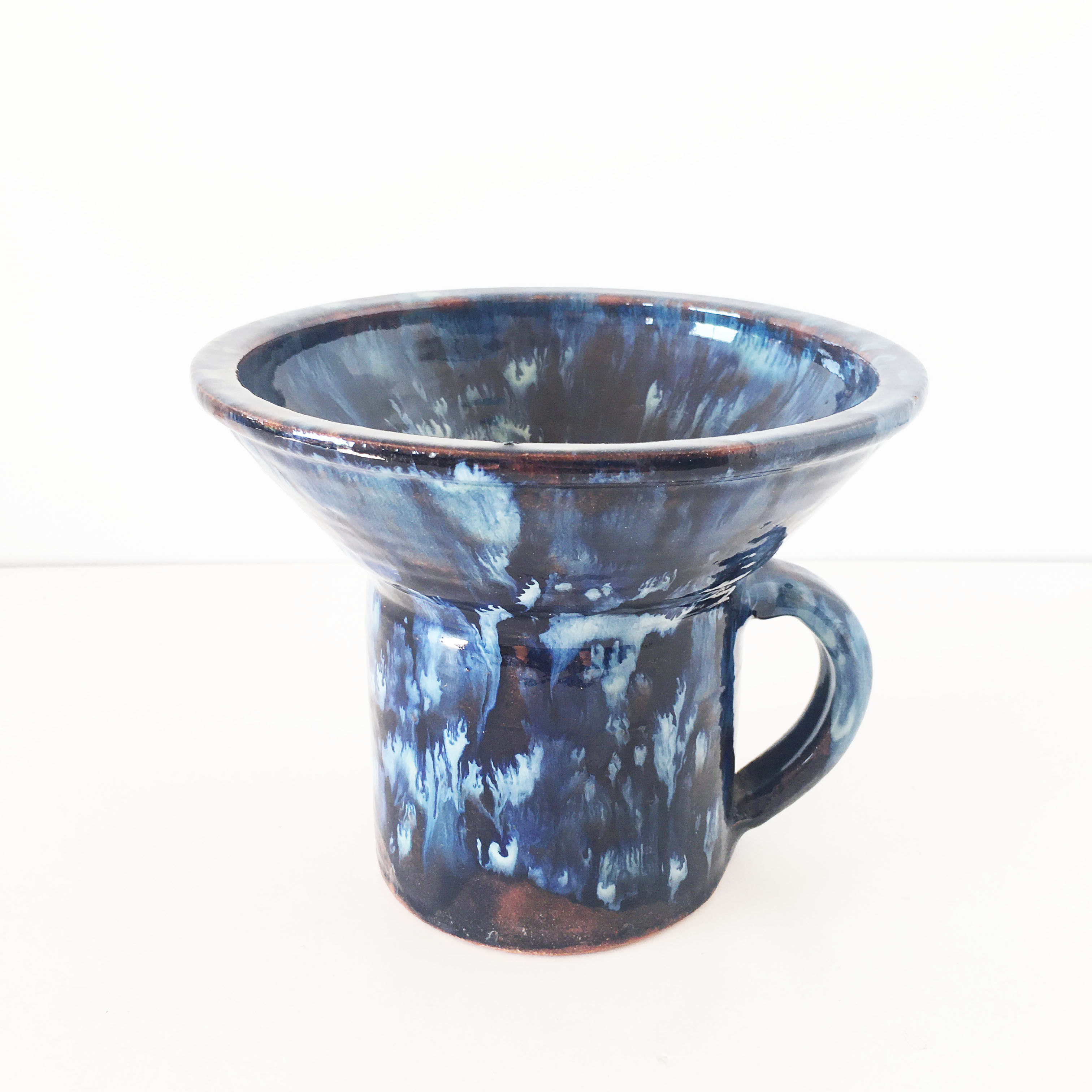 Vintage blue ceramic vase
