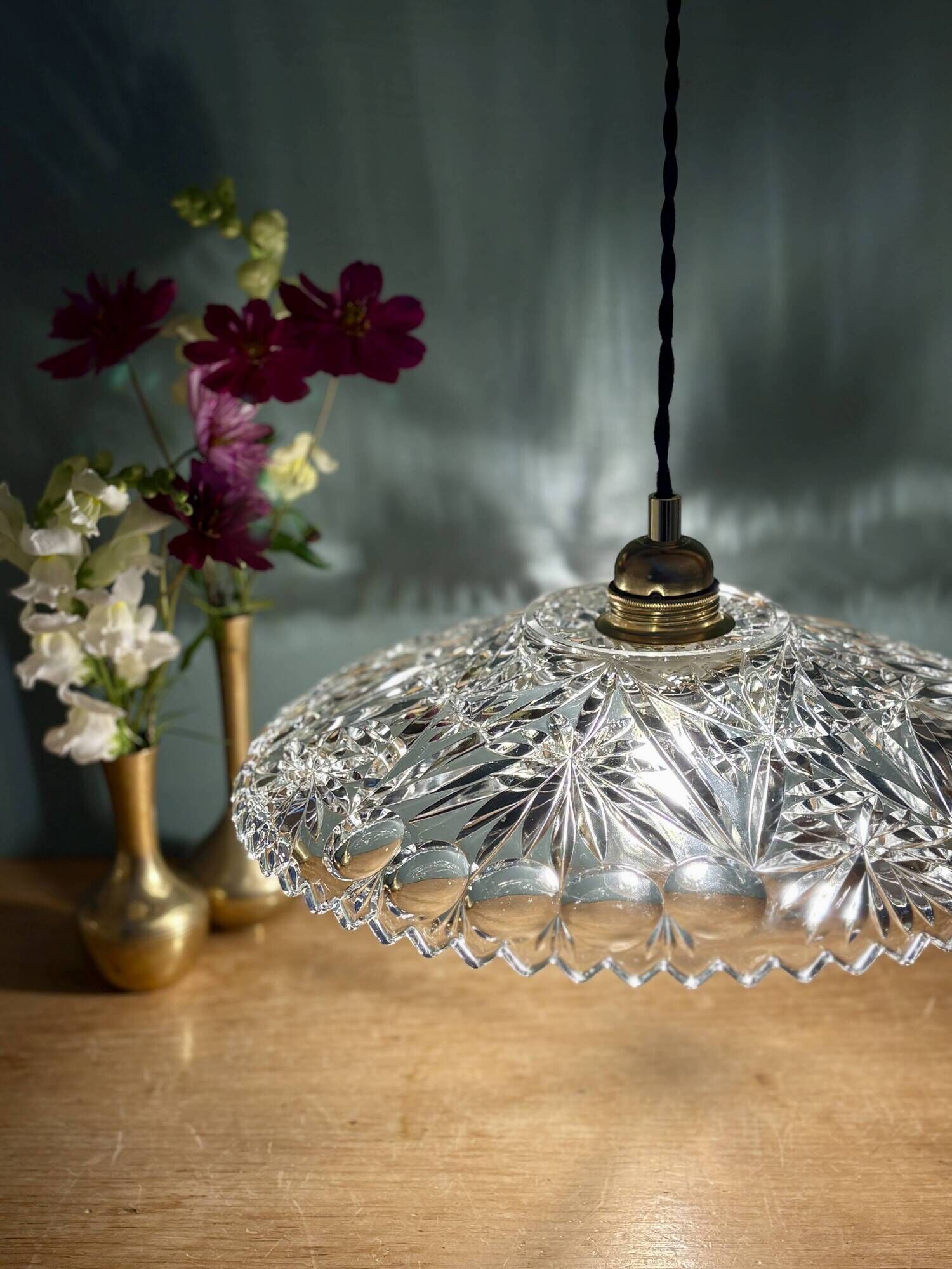 Vintage glass pendant light - tableware collection (CV31) -