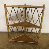 Rattan corner shelf