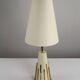 Cream & brass table lamp, Italian modernist, 1950s