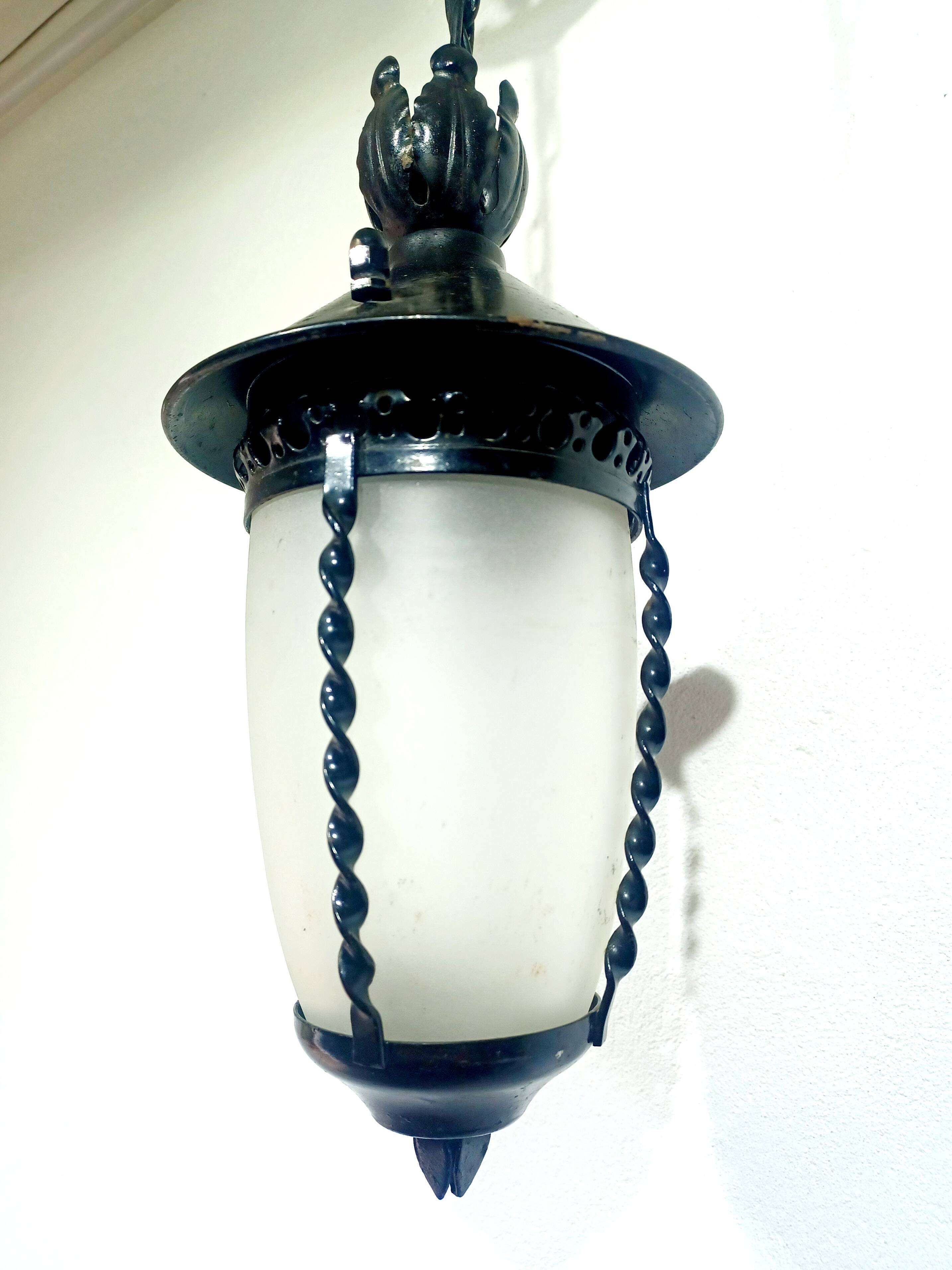 Small 1-light wrought iron lantern