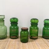Trio of vintage apothecary style pots