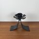 Vintage black wrought iron candle holder. 1960s/70s