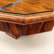 Table extensible Art Déco – Placage ronce de noyer & métal chromé – Années