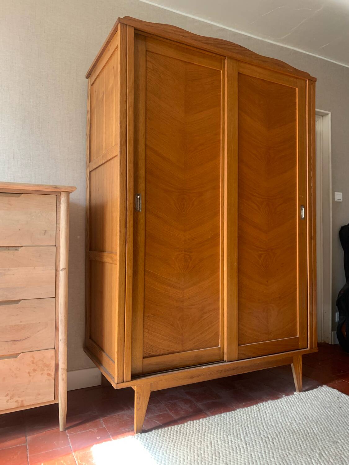 Vintage wardrobe with compass feet