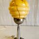 Art Deco opaline marbled globe suspension and aluminium mount - mid 20th century.