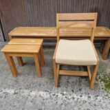 Maison regain set of 3 pieces in solid elm from the 70s and 80s.