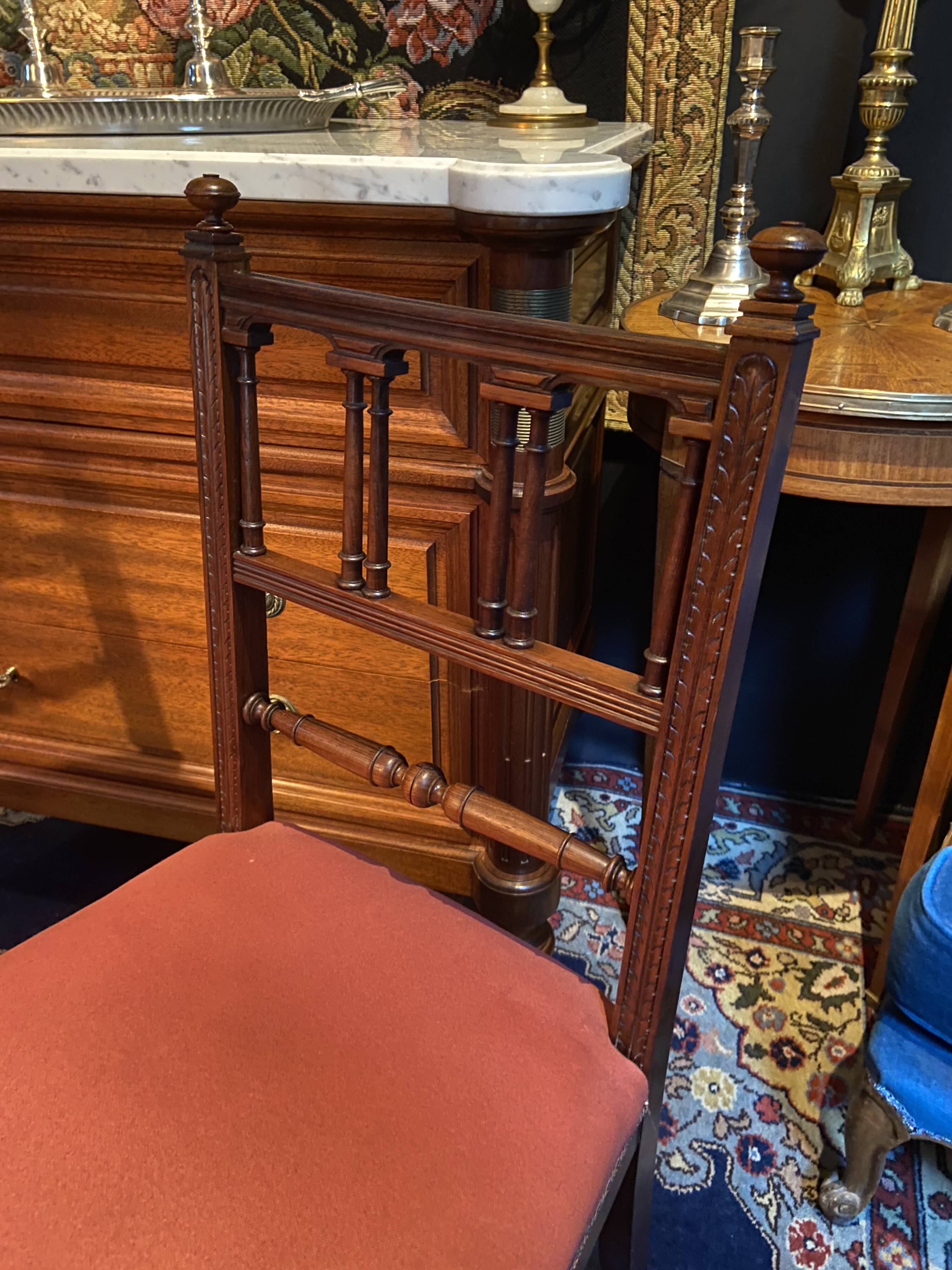 Pair of rosewood chairs from the 19th century, Napoleon III style.