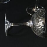 Suite of 12 champagne glasses in Baccarat crystal. Model Paris