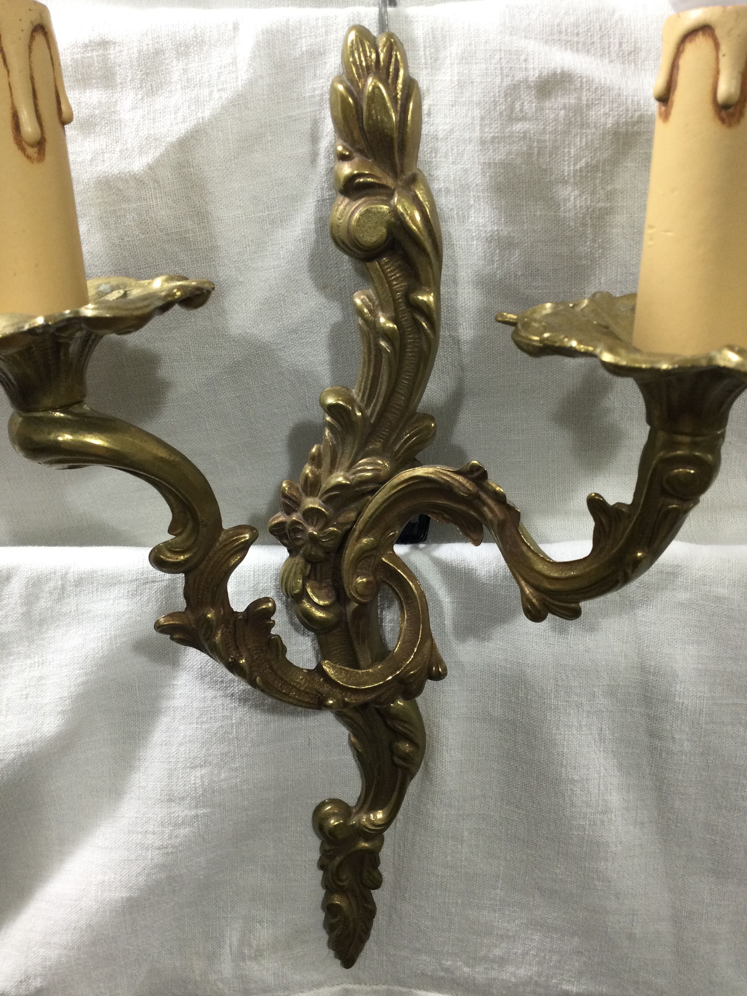 Pair of bronze sconces louis XV style
