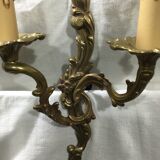 Pair of bronze sconces louis XV style