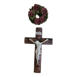 Polychrome Christ, nineteenth crown in patinated plaster