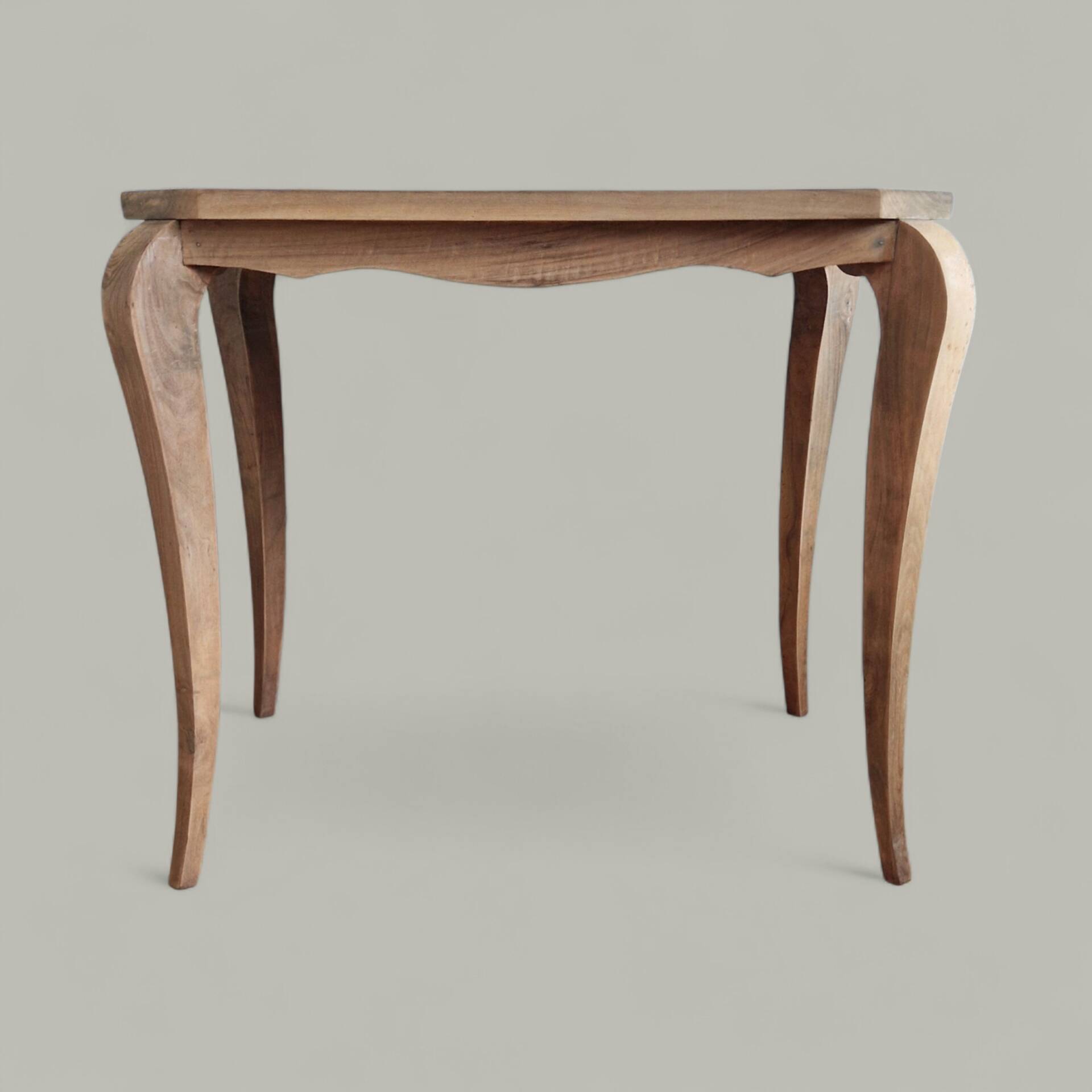 Table d'appoint bois massif - Lignes galbées esprit Louis XV
